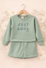Conjunto menina moletom just love kely kty verde
