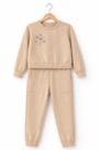 Conjunto menina moletom sweet love bege