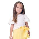 Conjunto Menina Momi Blusa Branca Short c/ Laço Amarelo