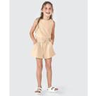 Conjunto Menina Regata Cropped/Shorts Amarelo - Hering Conjunto Menina Regata Cropped/Shorts Amarelo - Hering