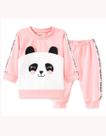Conjunto Menina Rosa Casaco/Calça Ursinha Pingo Lelê