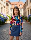 Conjunto Menina Saia Blusa Menina Anjo 10 Anos