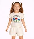 Conjunto Menina Short e Blusa Estampada Select Bege