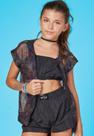 Conjunto Menina Shorts Top Sobreposição Juvenil Preto Mylu