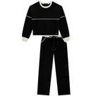 Conjunto Menina Teen Blusão Boxy e Calça Reta em Moletom sem Pelúcia PRETO- Lilimoon