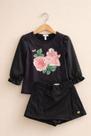 Conjunto menina Trick nick blusa e short saia preto