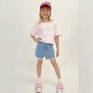 Conjunto Menina Verão Blusa Meia Malha com Shorts em Jeans Belini - Infanti