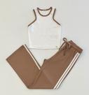 Conjunto Menina Vic Vicky Blusa Boxy Off e Calça Marrom Moda Teen
