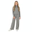Conjunto Meninas Blusa Cropped Gola Alta e Calça WIde Lã Grife Mescla Glinny Tamanho:12 anos