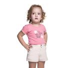 Conjunto Meninas Blusa Rosa Flor Crochê Happy e Short Creme Have Fun Tamanho:1 ano Conjunto Meninas Blusa Rosa Flor Crochê Happy e Short Creme Have Fun Tamanho:1 ano