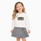 Conjunto Meninas Casaco Off-White e Short Saia Xadrez Preto e Branco Milon Tamanho:10 anos Conjunto Meninas Casaco Off-White e Short Saia Xadrez Preto e Branco Milon Tamanho:10 anos