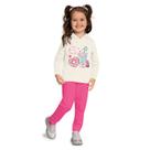 Conjunto Meninas Moletom Blusão Capuz Gelo Sweets e Calça Rosa Kyly