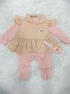 Conjunto menininha 3 peças vestidinho tiara e macacão