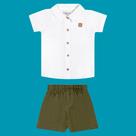 Conjunto Menino Angerô Camisa Capri e Bermuda Moletinho Bran Tamanho:MCor:Igual da foto Conjunto Menino Angerô Camisa Capri e Bermuda Moletinho Bran Tamanho:MCor:Igual da foto