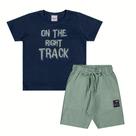 Conjunto Menino Angerô Camiseta Algodão Escrito "On The Righ
