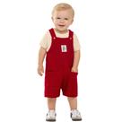 Conjunto Menino Angerô Camiseta Algodão + Jardineira Moletinho Vermelho Conjunto Menino Angerô Camiseta Algodão + Jardineira Moletinho Vermelho