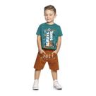 Conjunto Menino Angerô Camiseta em Algodão e Bermuda Saruel em Moletinho - ANGERO