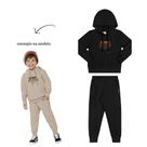 Conjunto Menino Angerô em Moletom Felpudo Casaco e Calça Preto Tamanho:6