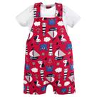 Conjunto Menino Bebê Kyly Body e Jardineira - Vermelho