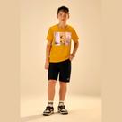 Conjunto Menino BGR Camiseta Algodão Amarelo Bermuda Moletom