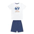 Conjunto Menino BGR Camiseta Algodão e Bermuda Piquet Branco/Azul