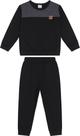 Conjunto menino blusão bicolor em moletom flanelado - carinhoso preto 3