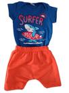 Conjunto Menino Body Estampado Cotton e Shorts com estampa bumbum Moletinho Bebê Masculino Infantil