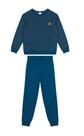 Conjunto menino calça e blusão em moletom flanelado - carinhoso azul 6