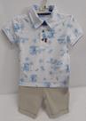 Conjunto Menino Camisa + Bermuda Sarja Verão Paraiso 17087