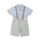 Conjunto Menino Camisa + Bermuda + Suspensório Paraiso 15568