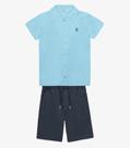 Conjunto Menino Camisa Com Bermuda Trick Nick Azul