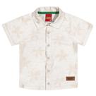 Conjunto Menino Camisa em Algodão e Bermuda em Moletom Off White/Verde - Kyly