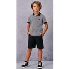 Conjunto Menino Camisa Polo e Bermuda Sarja Preta Kippos
