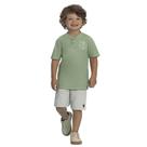 Conjunto menino camiseta bermuda verde army ioluig!