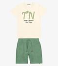 Conjunto Menino Camiseta Com Bermuda Trick Nick Bege