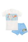 Conjunto Menino Camiseta Marfim c/Short Azul AuAu