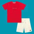 Conjunto Menino Divertto CamisetaAlgodão e Bermuda Moletom Tamanho4CorIgual da foto