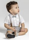 Conjunto Menino Festa Body Bermudas e Suspensório Brandili