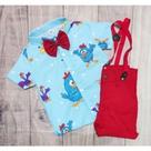 Conjunto Menino Infantil Linha Premium Temático Galinha Pintadinha +Bermuda Vermelha Conjunto Menino Infantil Linha Premium Temático Galinha Pintadinha +Bermuda Vermelha