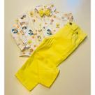 Conjunto Menino Infantil Luxo Temático Looney Tunes Baby +Calça Amarelo