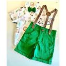Conjunto Menino Infantil Luxo Temático Safari Baby +Bermuda Verde Conjunto Menino Infantil Luxo Temático Safari Baby +Bermuda Verde