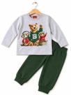 Conjunto menino Kyly amigos da floresta camiseta ml e calça