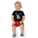 Conjunto Menino Kyly Body Em Cotton Azul Marinho Estampa de