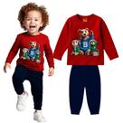 Conjunto Menino Kyly Camiseta em Algodão Bichos e Calça Moletinho na cor Vermelho/Marinho Tamanho:3 Conjunto Menino Kyly Camiseta em Algodão Bichos e Calça Moletinho na cor Vermelho/Marinho Tamanho:3