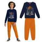 Conjunto Menino Kyly Camiseta em Algodão e Calça Moletinho na cor Marinho/Laranja Tamanho:16 Conjunto Menino Kyly Camiseta em Algodão e Calça Moletinho na cor Marinho/Laranja Tamanho:16