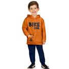 Conjunto Menino Kyly em Moletom Peluciado cor Laranja/Marinho Tamanho:8