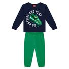 Conjunto Menino Kyly em Moletom Peluciado Estampa Futebol Marinho/Verde Tamanho:3 Conjunto Menino Kyly em Moletom Peluciado Estampa Futebol Marinho/Verde Tamanho:3
