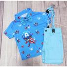 Conjunto Menino Linha Premium Temático Capitão América +Bermuda +Suspensório Conjunto Menino Linha Premium Temático Capitão América +Bermuda +Suspensório