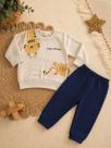 Conjunto menino Livy baby tigre hello friend blusão e calça