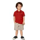 Conjunto Menino Milon Camisa Polo Piquet Bermuda Sarja Leve Tamanho:MCor:Igual da foto